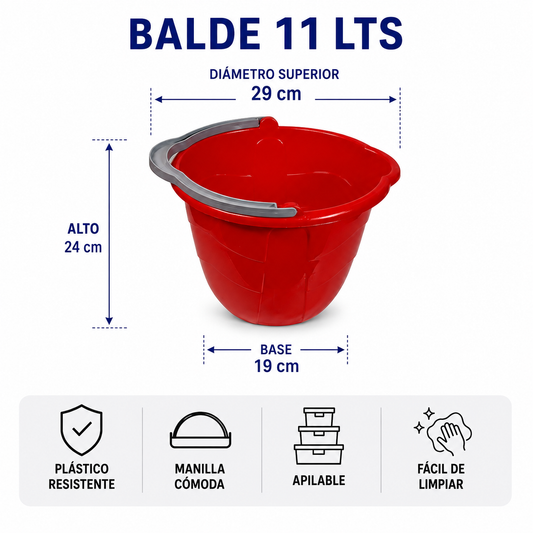 Balde Plástico 11 Lts