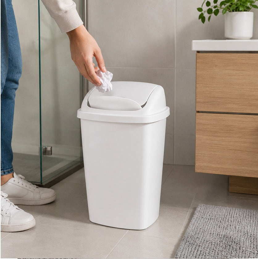 Basurero Plástico 15 L con Tapa Vaivén