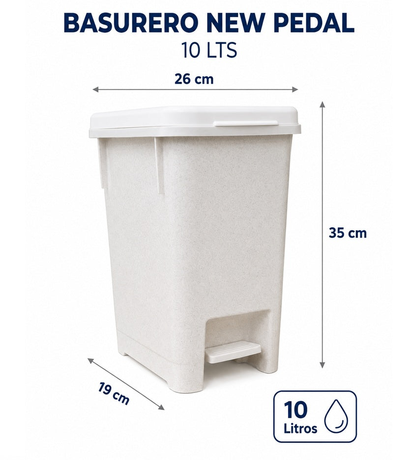 Basurero New Pedal 10 L
