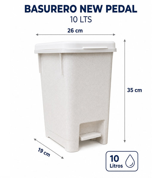 Basurero New Pedal 10 L