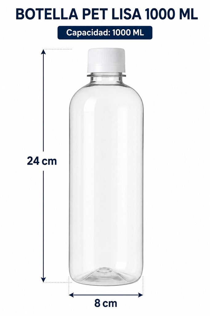 Botellas Pet Transparentes 1000cc Con Tapa