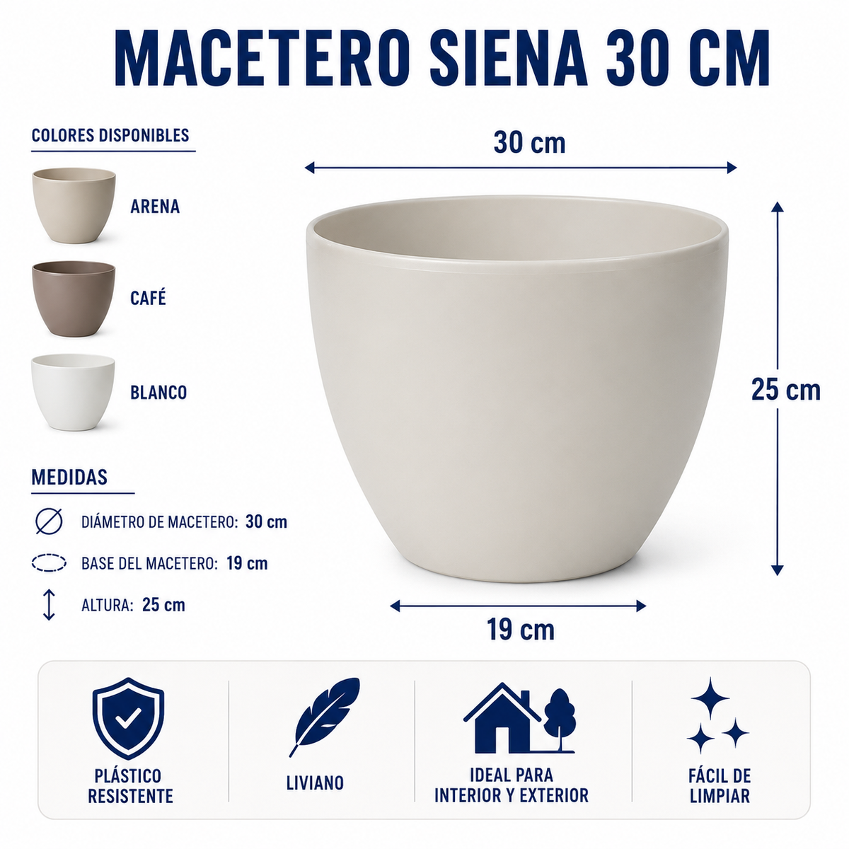 Macetero Siena de 30 cm
